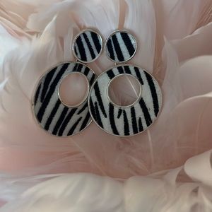 Zebra Print Dangle Earrings